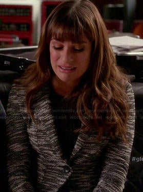 Rachel's black and white tweed blazer on Glee