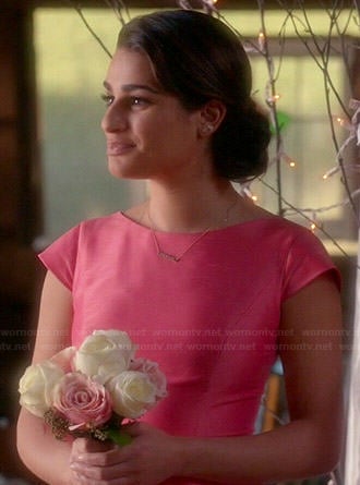 Rachel's pink bridesmaid dress on Glee