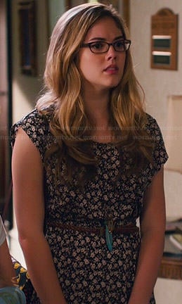 Rose's black and white floral print dress on Hart of Dixie