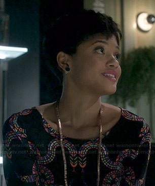 Sophia's black snake print dress on Eye Candy