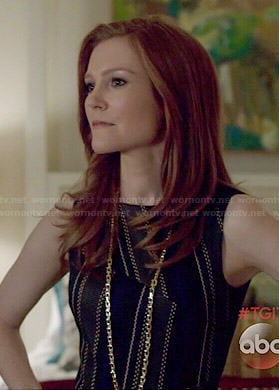 Abby's diagonal striped dress on Scandal