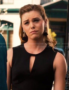 AnnaBeth's black keyhole dress and tassel earrings on Hart of Dixie