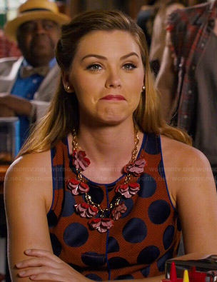 AnnaBeth's orange and blue polka dot dress on Hart of Dixie