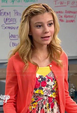 Avery's floral printed cross-front top on Dog with a Blog