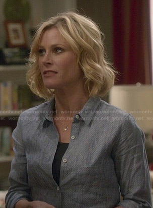 Claire's dotted chambray shirt on Modern Family