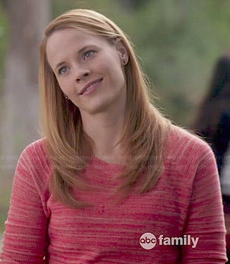 Daphne's coral marled sweater on Switched at Birth
