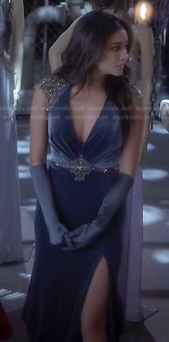 Emily's velvet prom dress on Pretty Little Liars