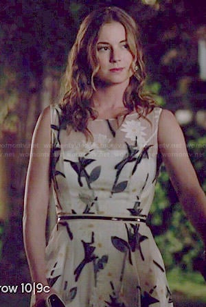 Emily's white floral illusion dress on Revenge
