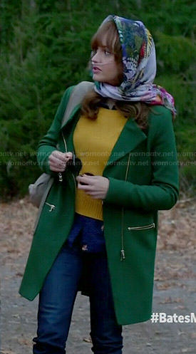 Emma's green coat on Bates Motel