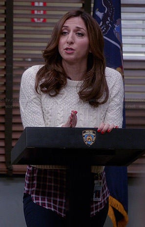 Gina's cream cropped cable knit sweater on Brooklyn Nine-Nine