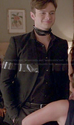 Kurt's black jacket with plastic stripe on Glee