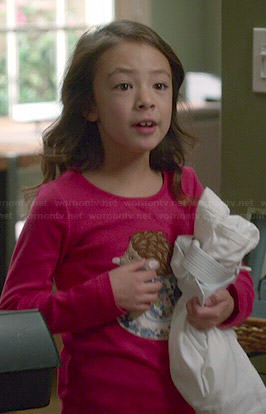 Lily's pink hedgehog print top on Modern Family