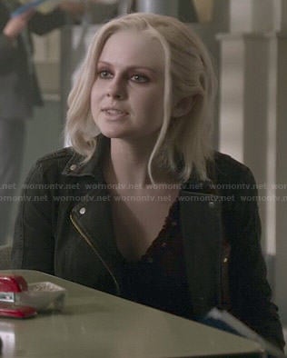 Liv's black denim moto jacket on iZombie