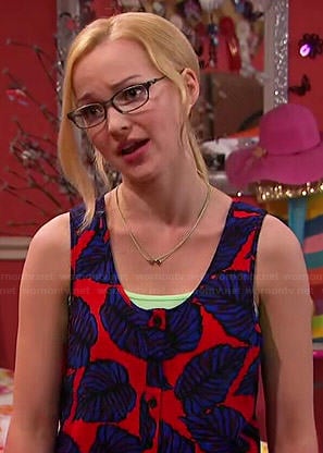 Maddie's red and blue leaf print tank top on Liv and Maddie