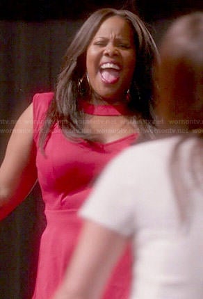 Mercedes's red cutout peplum top on Glee