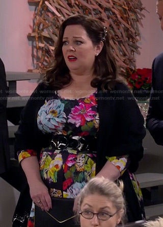 Molly's floral fit and flare dress on Mike and Molly