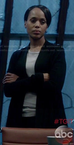 Olivia's black shoulder-button cardigan on Scandal