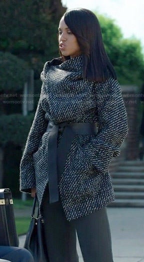 Olivia's black tweed wrap coat on Scandal
