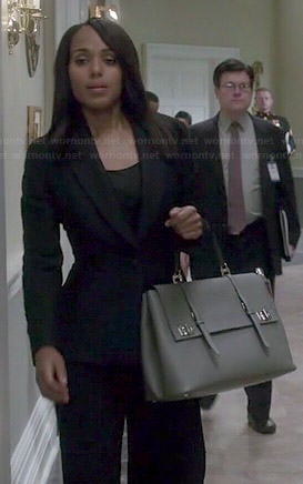Olivia's grey double buckle bag on Scandal