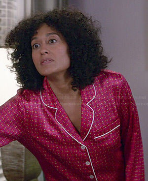 Rainbow's pink printed pajamas on Black-ish