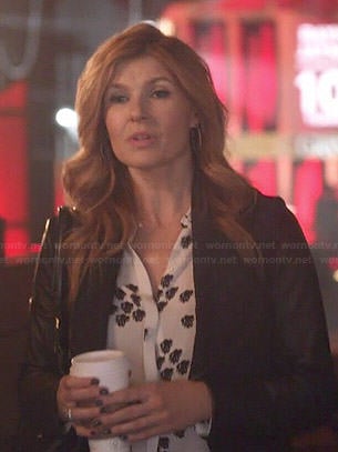 Rayna's white spot printed blouse on Nashville