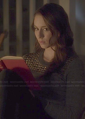 Spencer's grey studded sweater on Pretty Little Liars