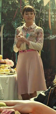 Alison's pink floral blouse and pink skirt on Orphan Black