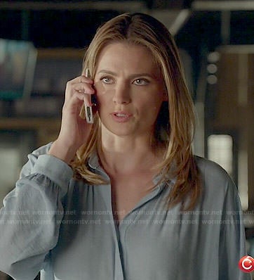 Beckett's blue blouse on Castle