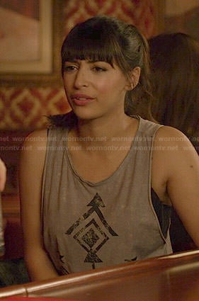 Cece's grey arrow print tank top on New Girl