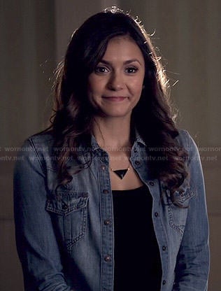 Elena's denim shirt on The Vampire Diaries