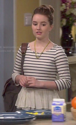 Eve's striped top with ruffled hem on Last Man Standing