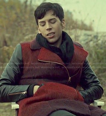 Felix's red coat with leather sleeves on Orphan Black