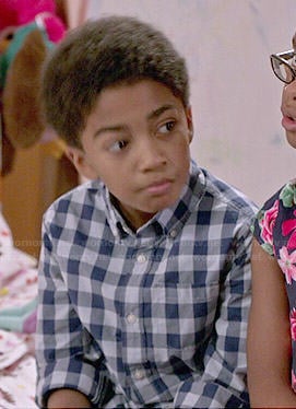 Jack's blue gingham checked shirt on Black-ish