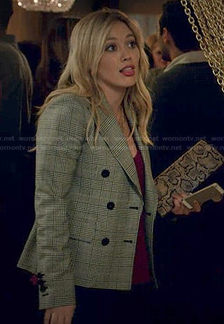 Kelsey's checked double-breasted blazer on Younger