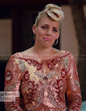 Laurie's red embellished sequin long sleeve dress on Cougar Town