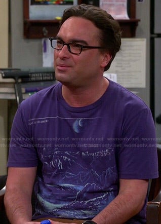 Leonard's purple graphic tee on The Big Bang Theory
