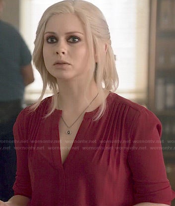 Liv's red pintucked dress on iZombie