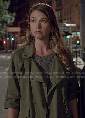 Liza's army green jacket on Younger