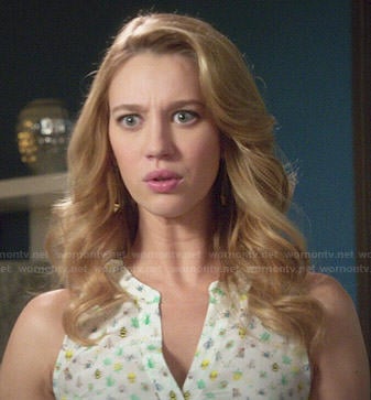 Petra's bug print top on Jane the Virgin