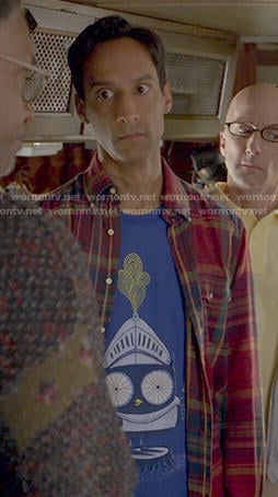 Abed's knight owl t-shirt on Community