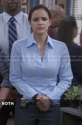 Amy's blue button down shirt on Brooklyn Nine-Nine