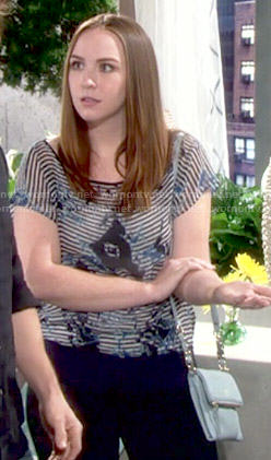 Cassie's striped top on The Young and the Restless