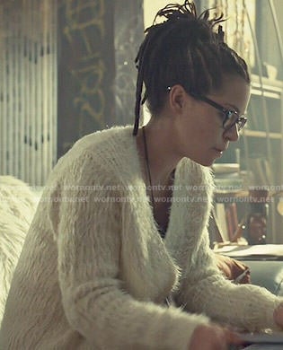 Cosima's white fluffy cardigan on Orphan Black