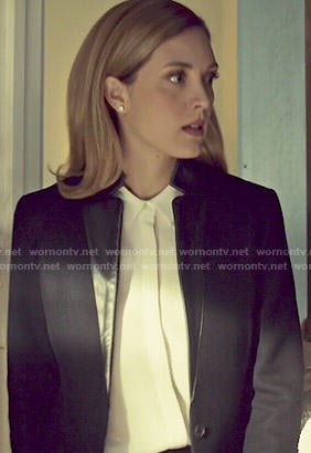 Delphine's black coat with leather collar on Orphan Black