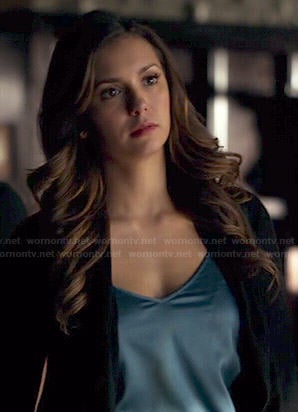 Elena's blue silky cami on The Vampire Diaries