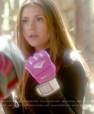 Elena's pink kickboxing gloves on The Vampire Diaries