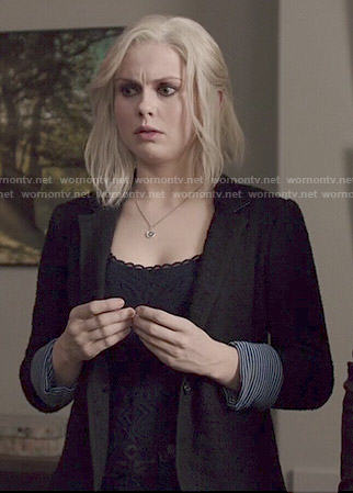 Liv's black textured blazer on iZombie