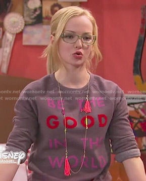 Maddie's Be The Good In The World sweatshirt on Liv and Maddie