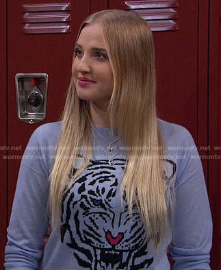 Marisa's blue tiger sweater on KC Undercover