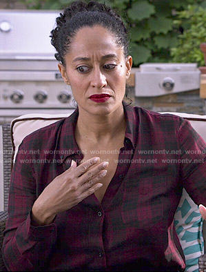 Rainbow's red plaid shirt on Black-ish